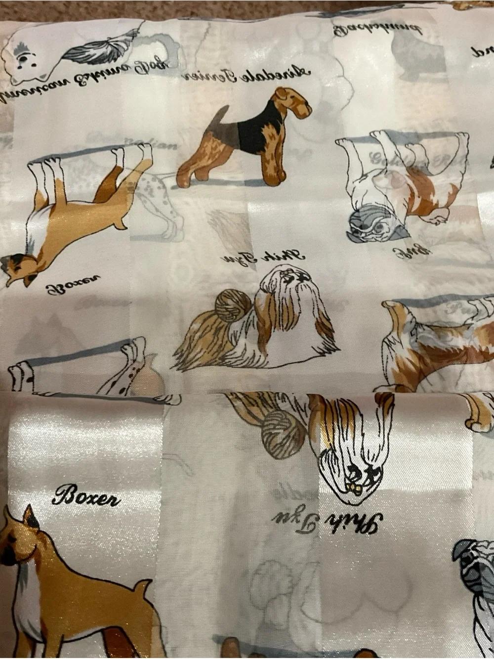 Sheer White Stripe Dog Scarf Women's Hair Head Wrap Boxer Pug Shih Tzu Poodle